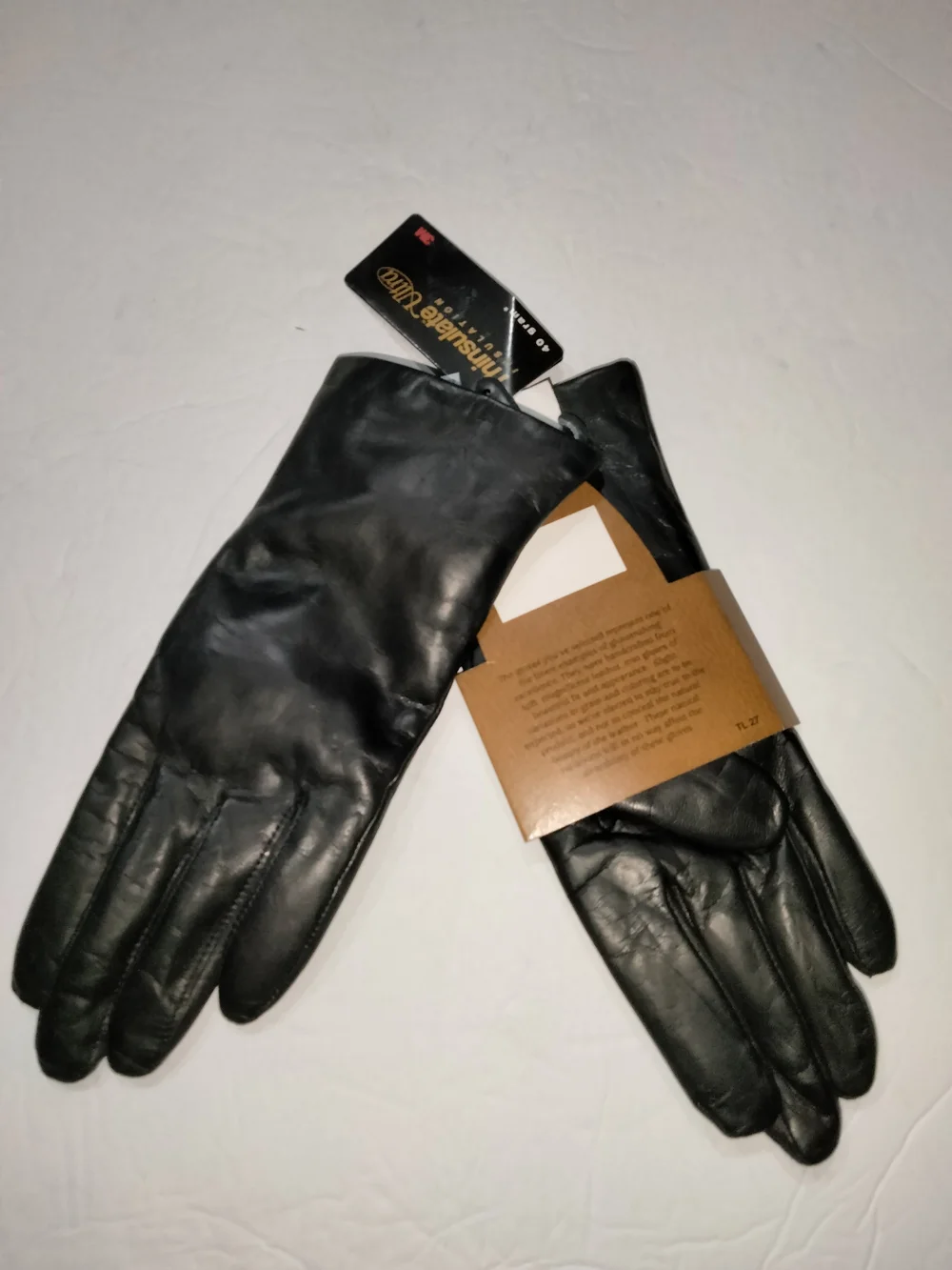 Fownes (Size L) Thinsulate-Lined Black Leather Classic Women’s Gloves (NEW-NWT)